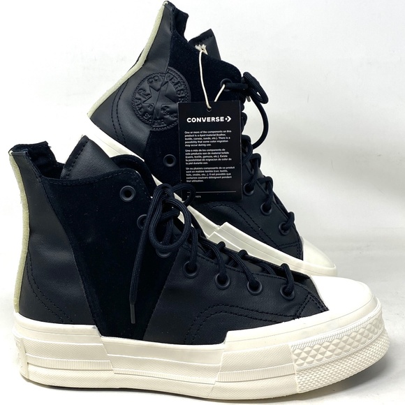 Converse Shoes - Converse Chuck 70 Plus Mixed Material Sneakers Black Canvas Suede Women A05260C